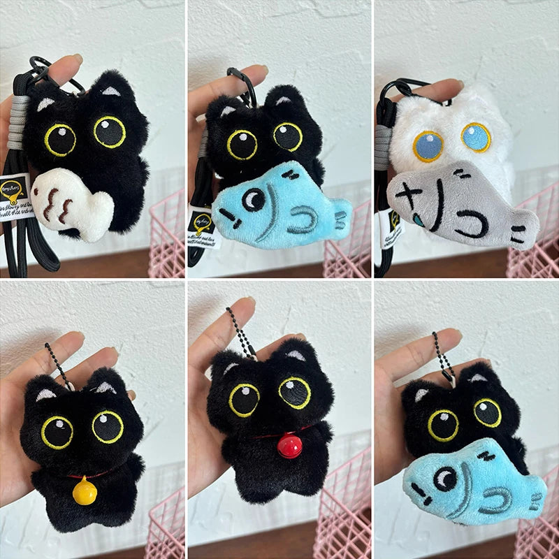 Black Cat Plush Bag Charm Keychain