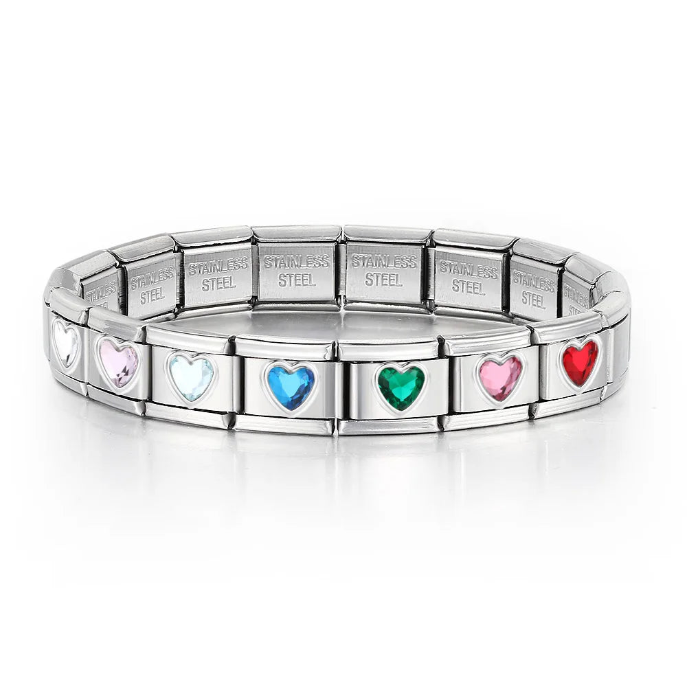 Y2K Stainless Steel Italian Charm Bracelet – 9mm Links