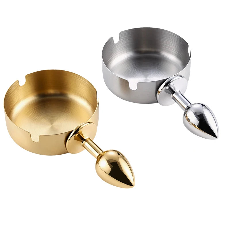 Metal Ashtray-Style Anal Plug