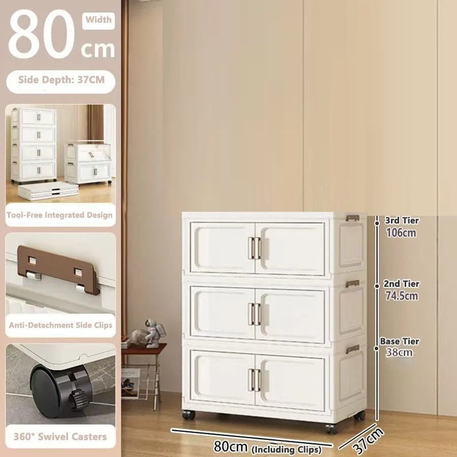 Foldable Multi-Drawer Storage Cabinet