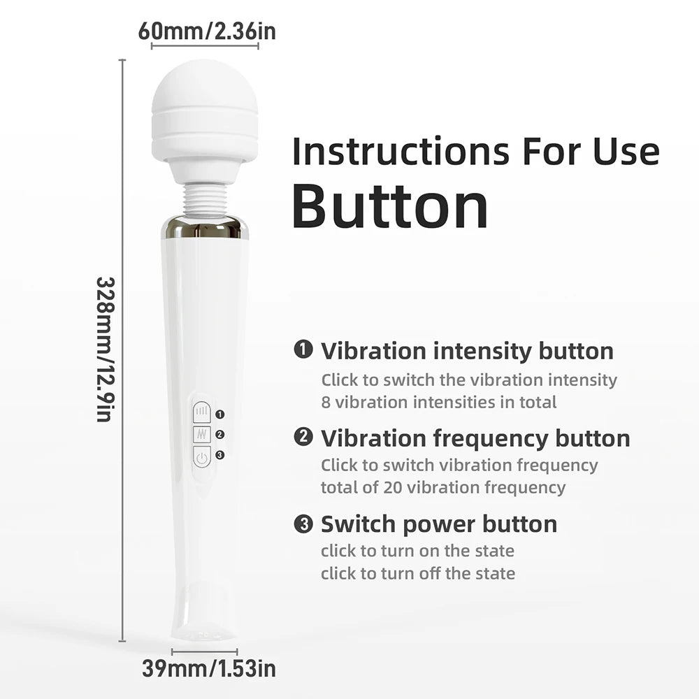 USB-Rechargeable Large Magic Wand Vibrator