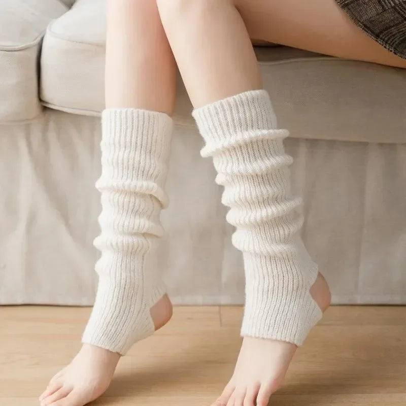 Hollow-Heel Japanese Lolita Knit Leg Warmers