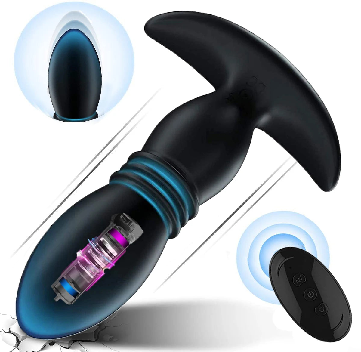 Wireless Remote Telescopic Vibrating Anal Plug