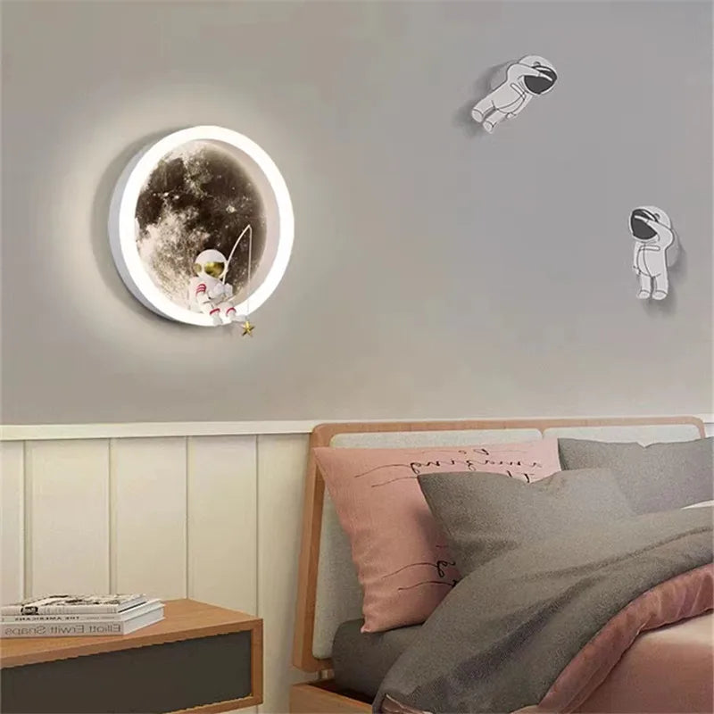 Astronaut Moon Bedside Wall Light