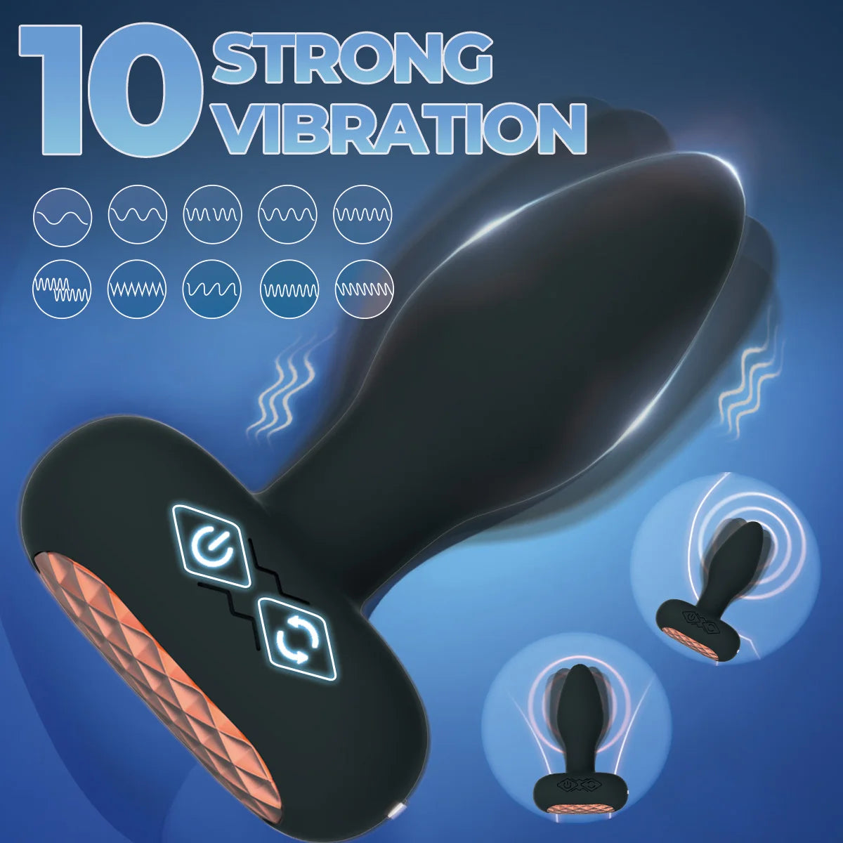 Remote Vibrating & Rotating Anal Plug – 10 Vibrations/6 Rotations