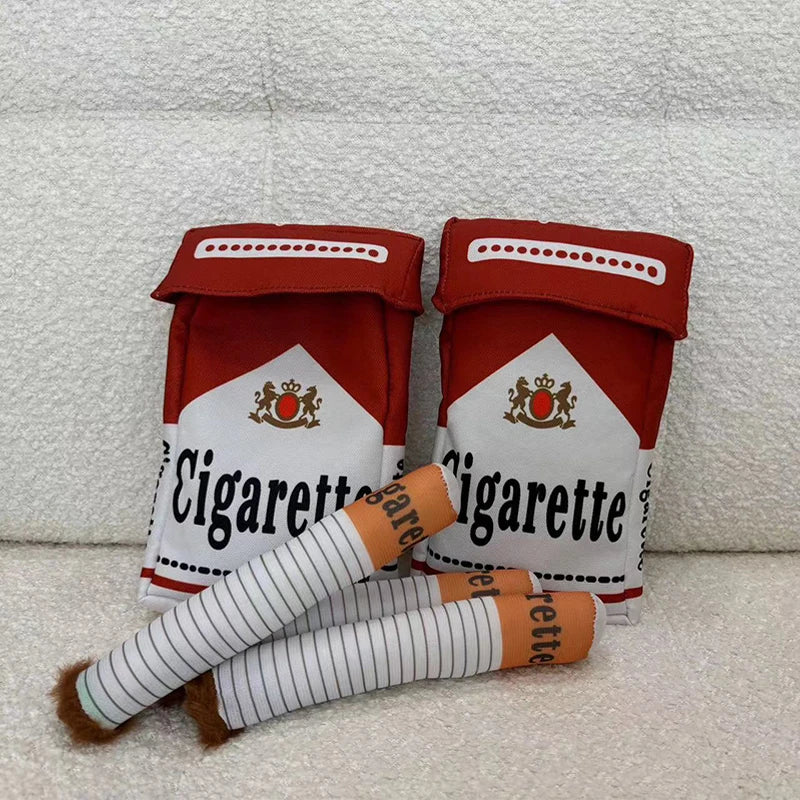 Cigarette-Shaped Giggling Plush Dog Toy