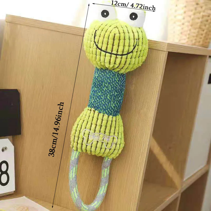 Animal-Shaped Corduroy Squeaky Dog Toy