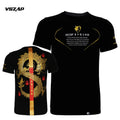 VSZAP MMA Short sleeved T-shirt Muay Thai Fitness Fighting Sports Training Running Taekwondo Training Top Men's Style