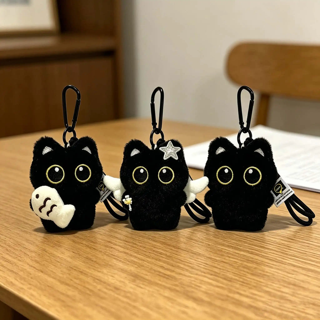Black Cat Plush Keychain & Bag Charm