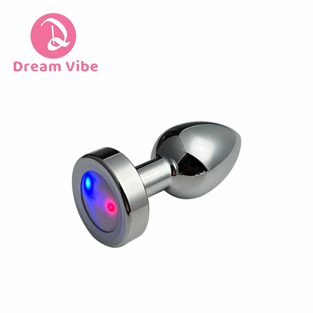 LED Silver Metal Anal Plug