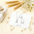 One Jewely Sets White Crystal Wedding Engagement 925 Sterling Silver Earring Pendant Necklace Women Party Gift