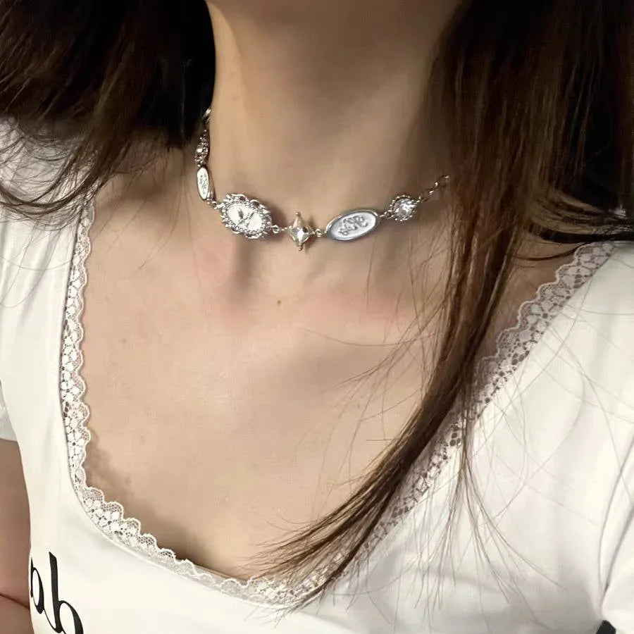 Gothic Butterfly, Bow & Heart Choker Necklace