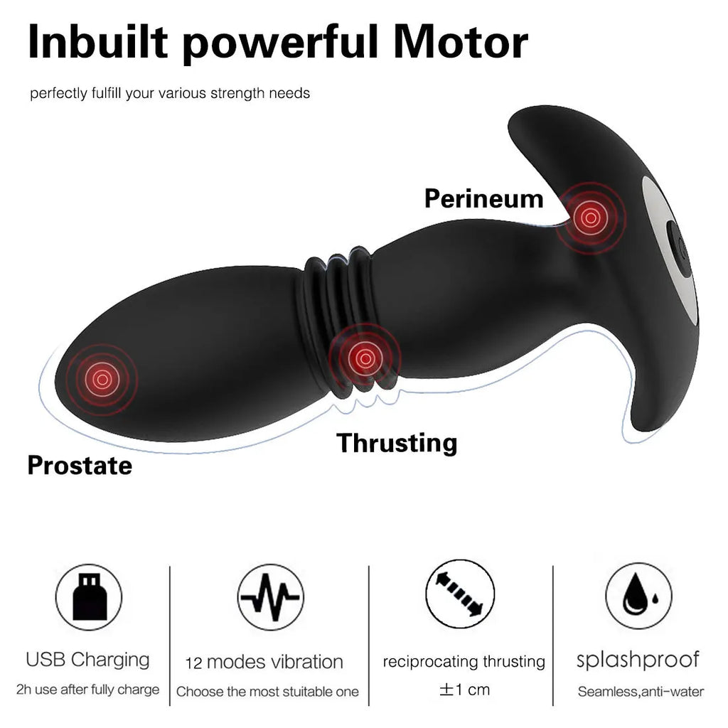 Wireless Remote Telescopic Vibrating Anal Plug