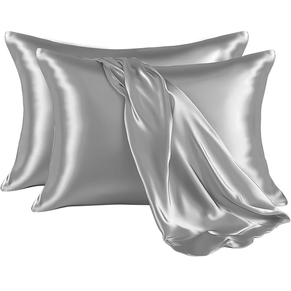 2-Piece Solid Satin Pillowcase Set – 20 x 26 in