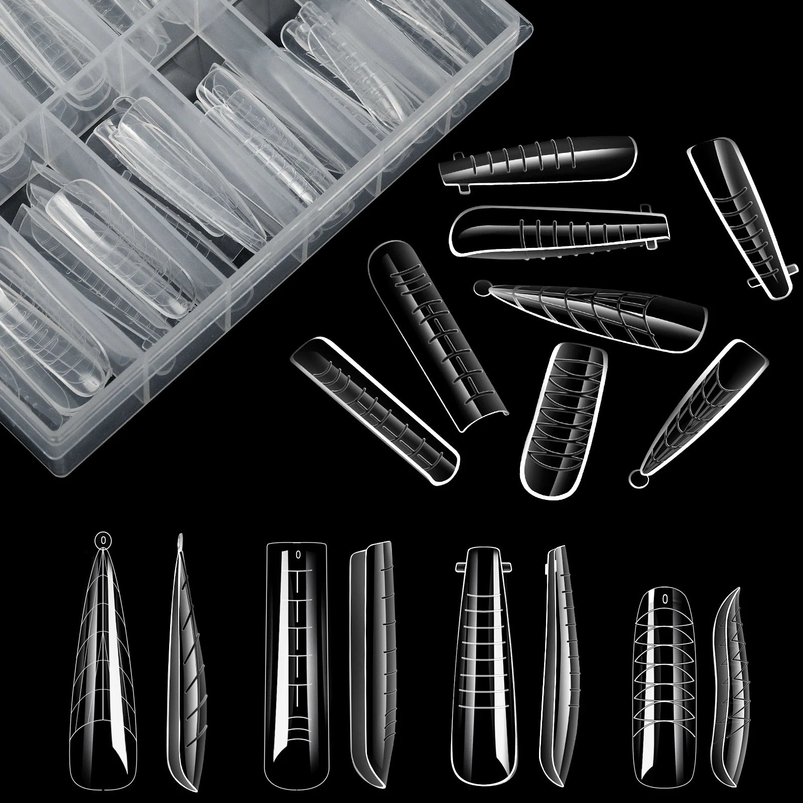 Extension False Nails Art Tips Acrylic Fake Finger Gel Polish Mold Sculpted Full Cover Press on Nails Manicures Accessories Tool