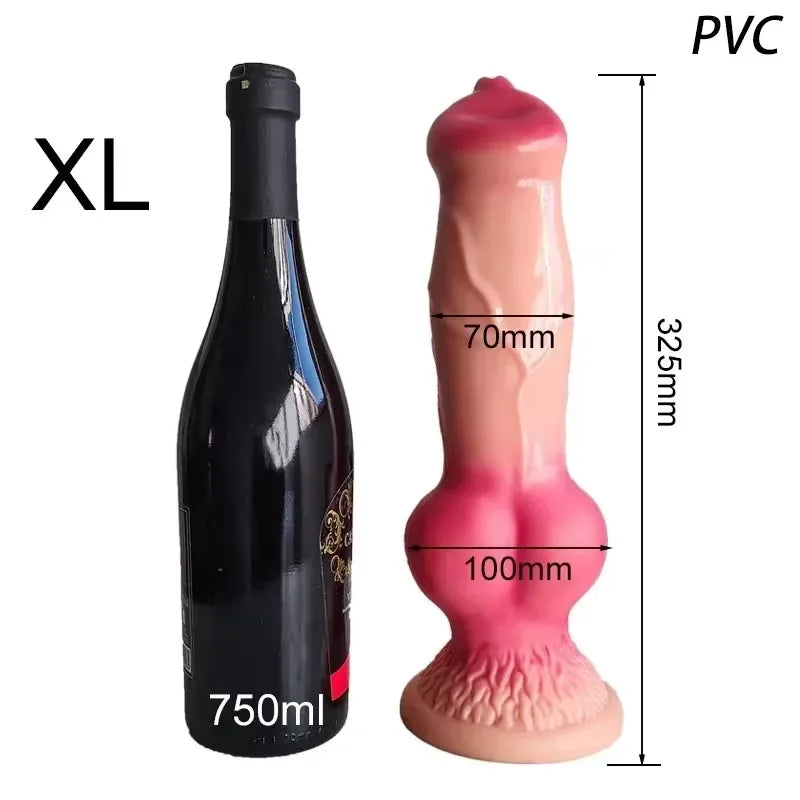 Large Realistic Animal-Style Dildo & Plug