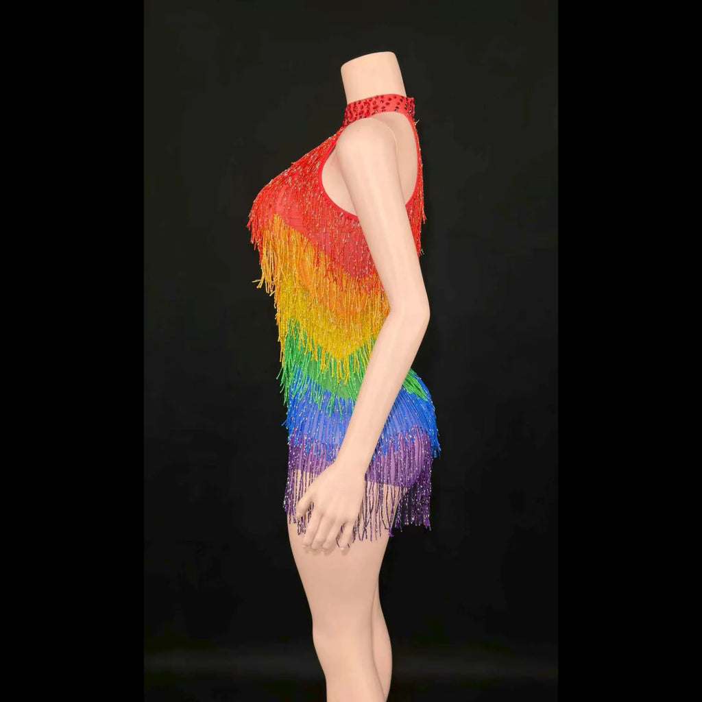 European and American Xia Hongyan Cross-border Flowy Nightclub Glittering Sexy Clothing One-Piece Dress Women's Evening Dress