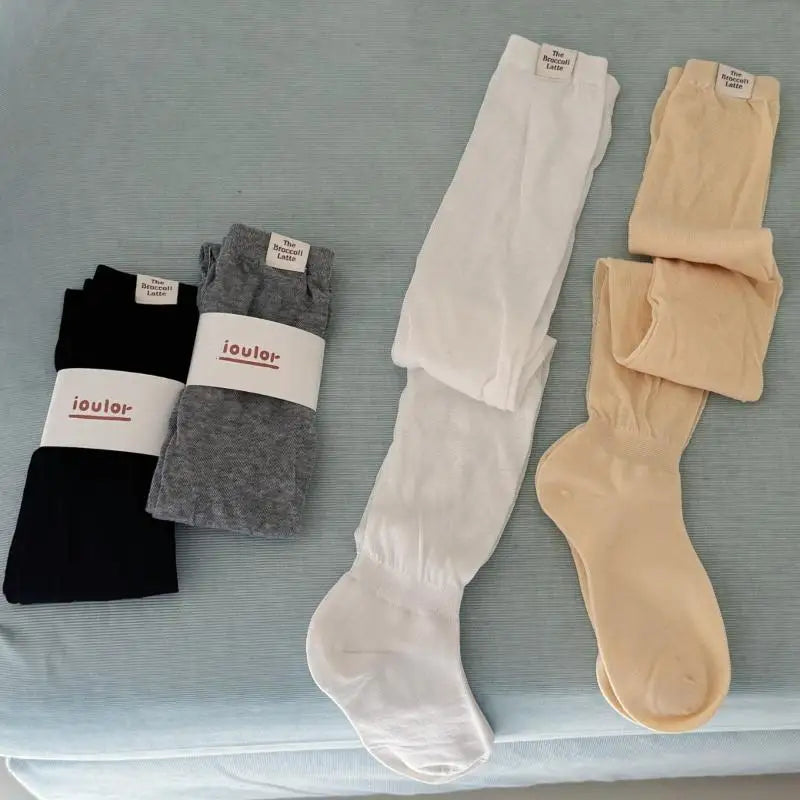 Thigh High Socks Korean Women Stockings Solid Color Mesh Calf Japanese JK Knee High Stockings Fashion Accessories Gift Sexy Styl