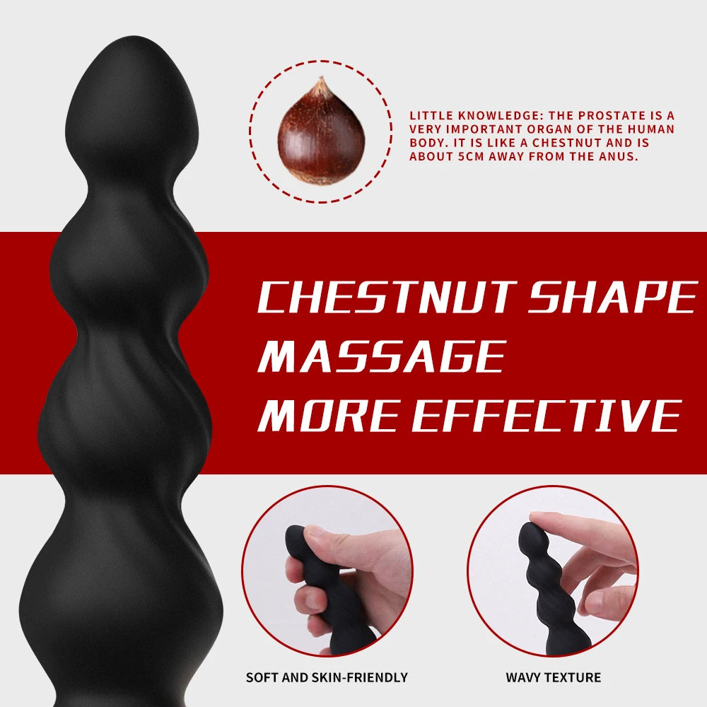 Vibrating Silicone Anal Bead Plug
