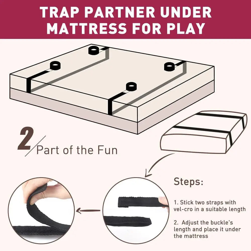Full-Bed Restraint Strap System with Wrist & Ankle Cuffs