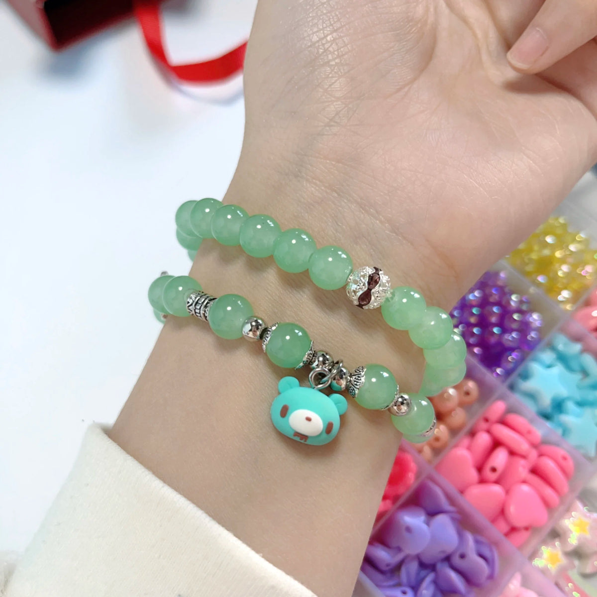 Kawaii Bear Beaded Friendship Bracelet