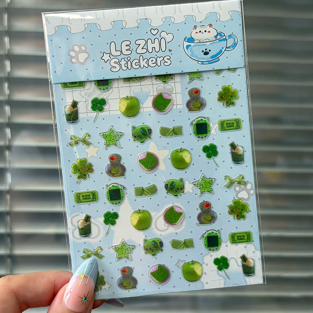 Tiny Strawberry & Floral Decorative Sticker Set