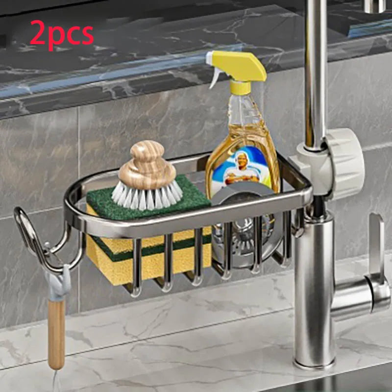 Faucet-Mounted Soap & Shower Storage Rack