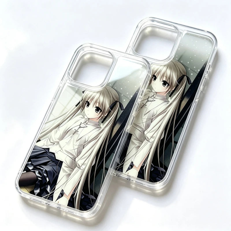 Y2K Anime Girl Transparent Phone Case for iPhone