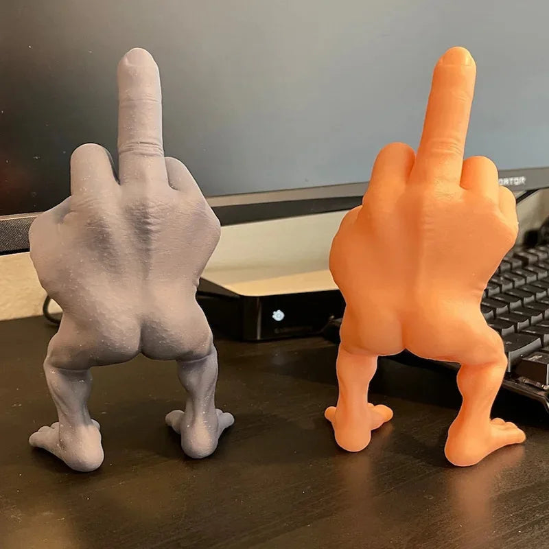 Funny Middle Finger Hand Figurine, Prank Resin Desk Ornament, Quirky Birthday Gift