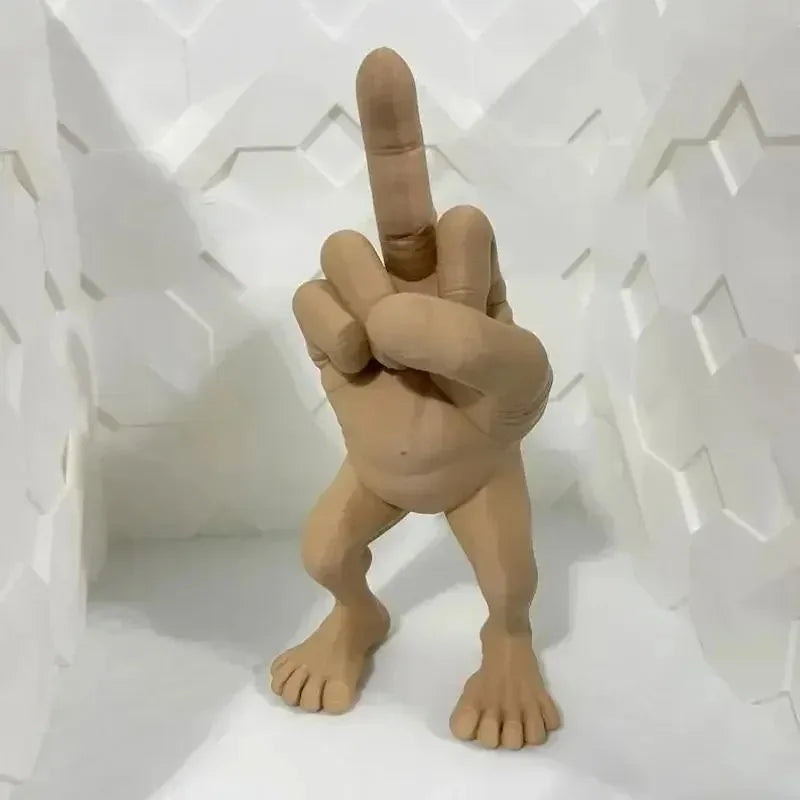 Funny Legged Middle Finger Resin Figurine 8cm Creative Prank Desk Ornament Novelty Office Desktop Decor Holiday Gag Gift