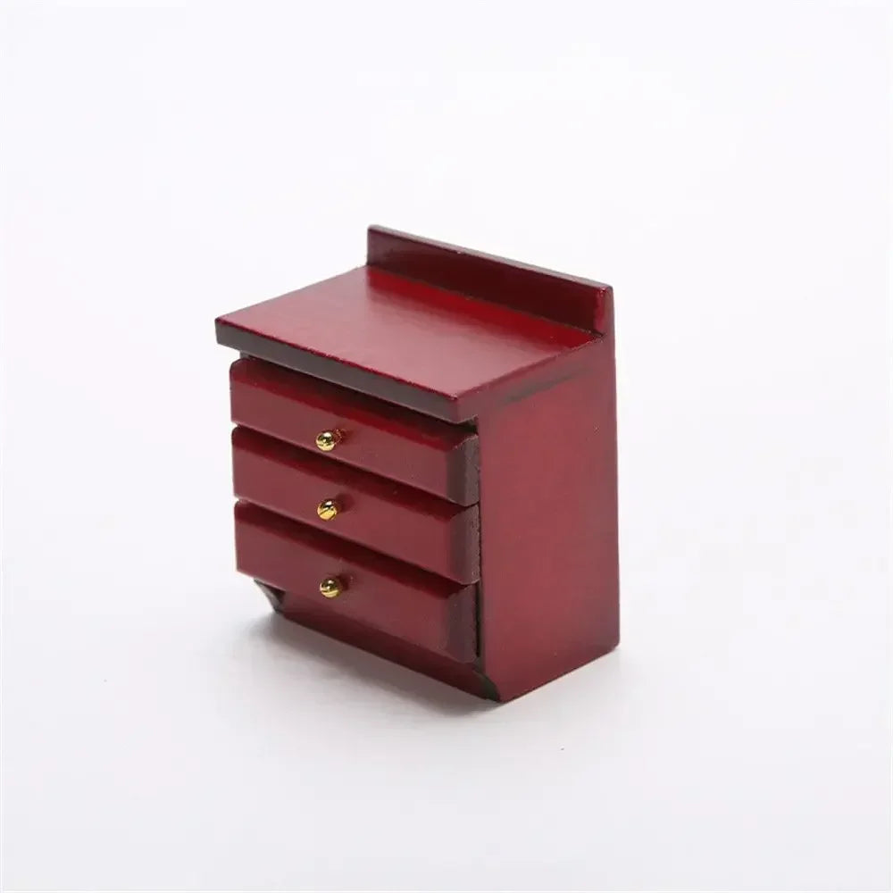 Miniature Dollhouse Bed & Bedside Table Set