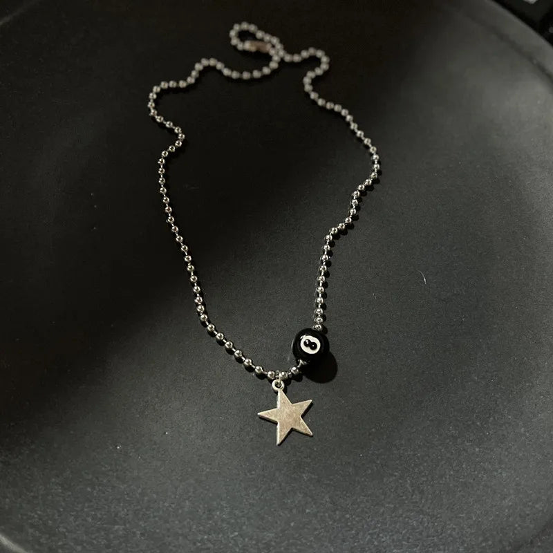 Women's Plush Leopard Star-Pendant Choker