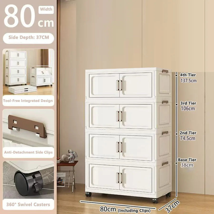 Foldable Multi-Drawer Storage Cabinet