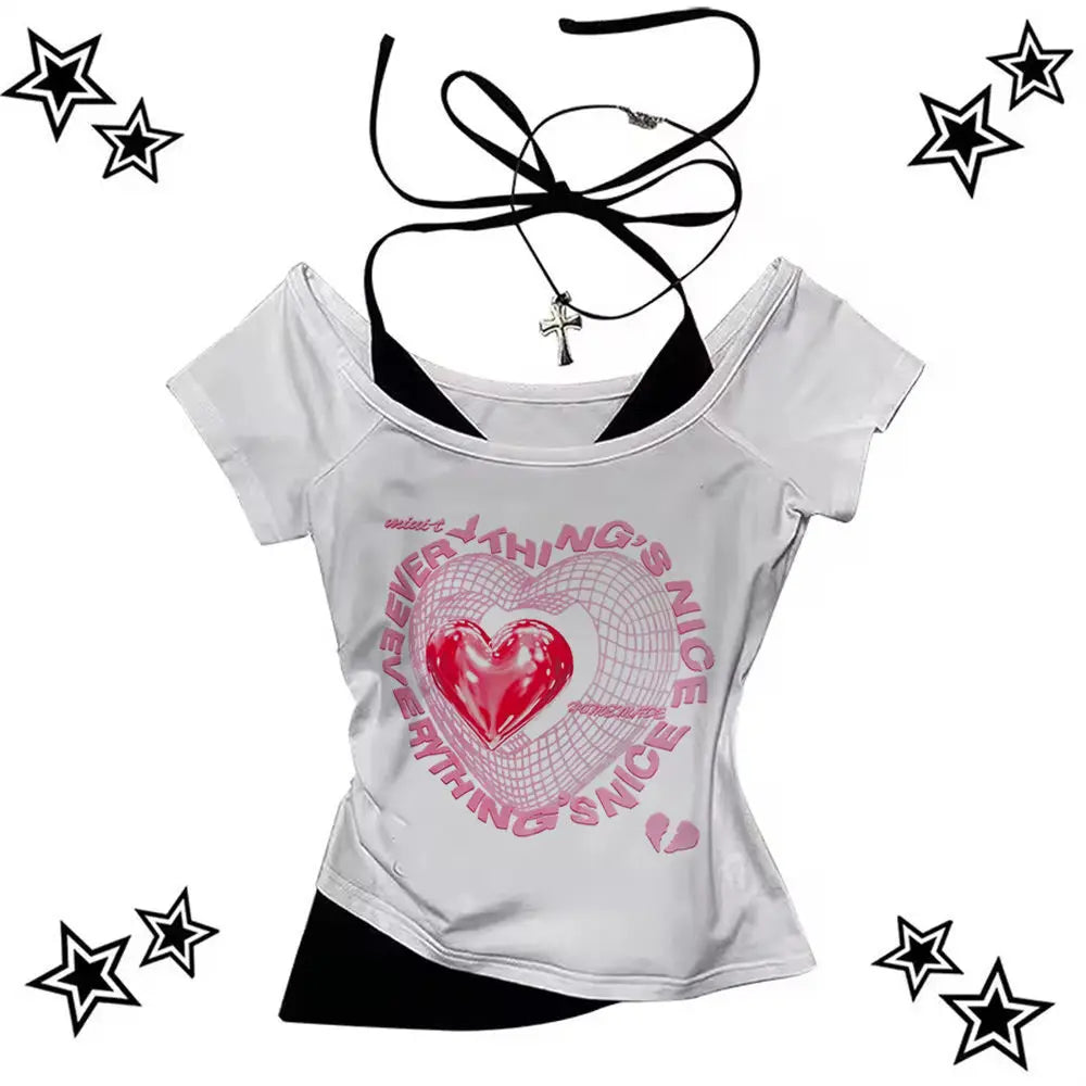 Vintage 2000s Gyaru Y2K Crop Top