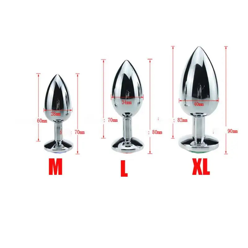 Crystal-Tip Stainless Steel Anal Plug