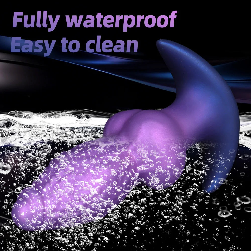Textured Silicone Anal Plug with Flared Base