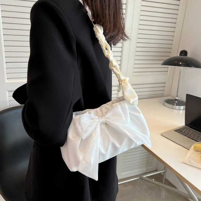 Pleated Bow Shoulder Bag