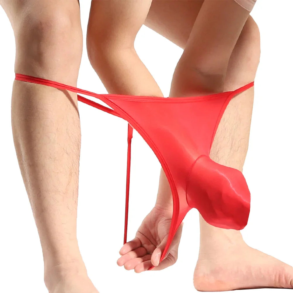 Men's Sexy Thongs Seamless Sissy Gay See Through Briefs Stretch Pantyhose Underwear Man Soft Pouch Bikinis Open Back Lingeries