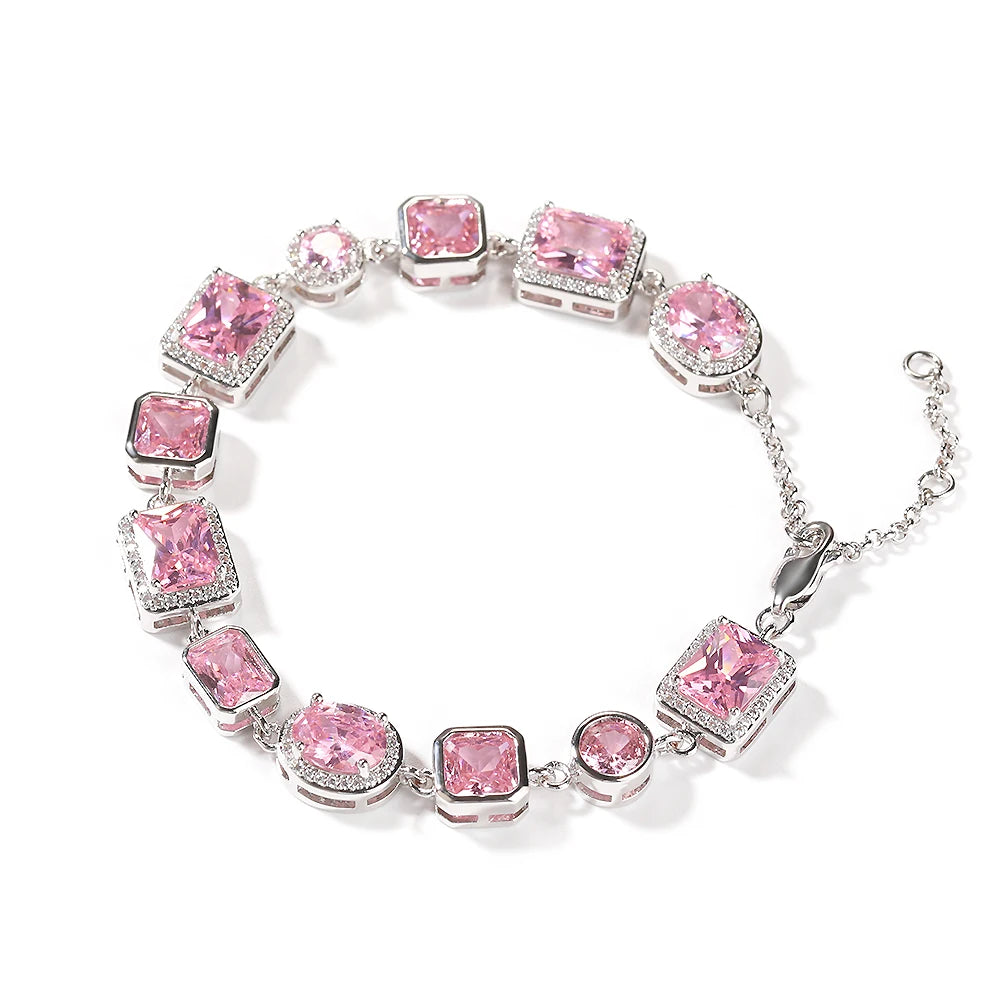 Pink Zircon Charm Bracelet