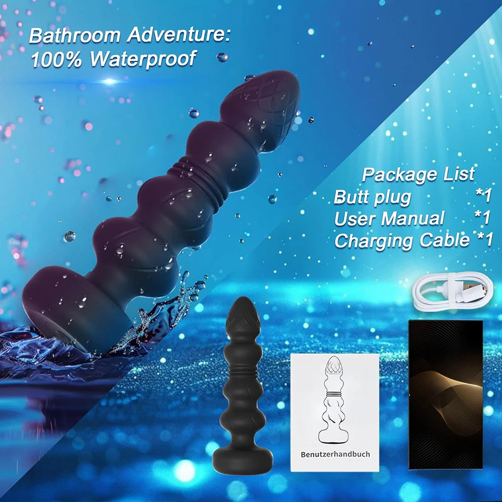Wireless Remote Telescopic Vibrating Anal Plug