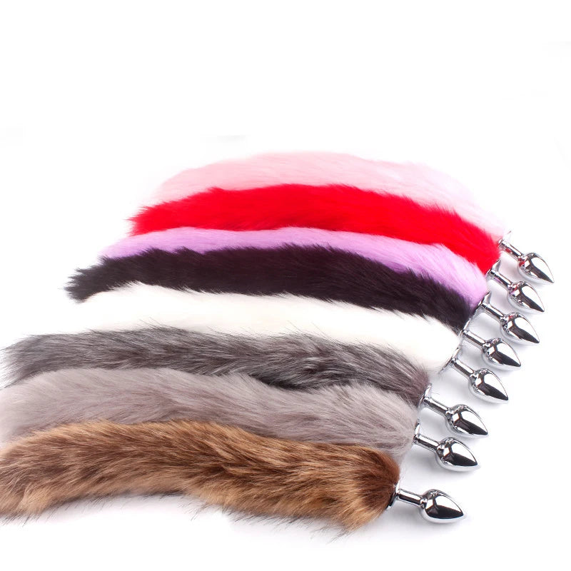 Faux Fox Tail Stainless Steel Anal Plug