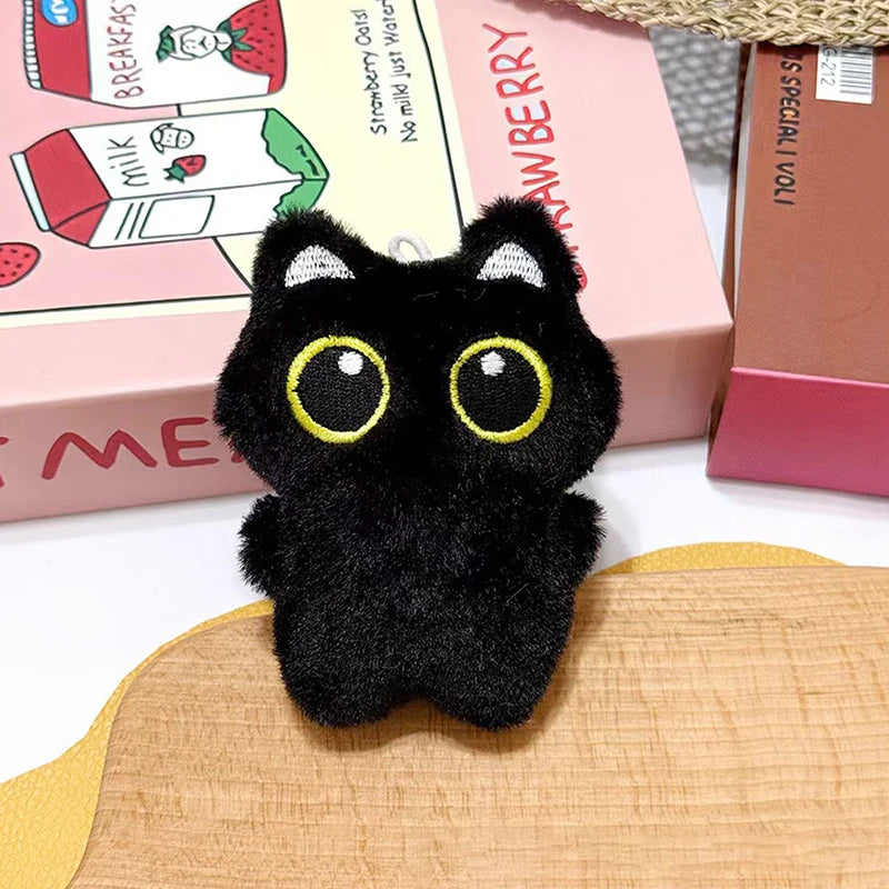 Black Cat Plush Bag Charm Keychain