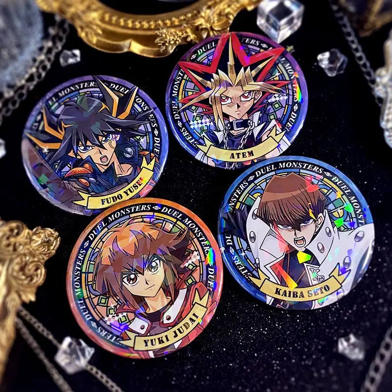 Yu-Gi-Oh  Doujin anime merchandise Seto Kaiba Yugi Mutou badges creative personality cool cartoon laser bar badges student gifts