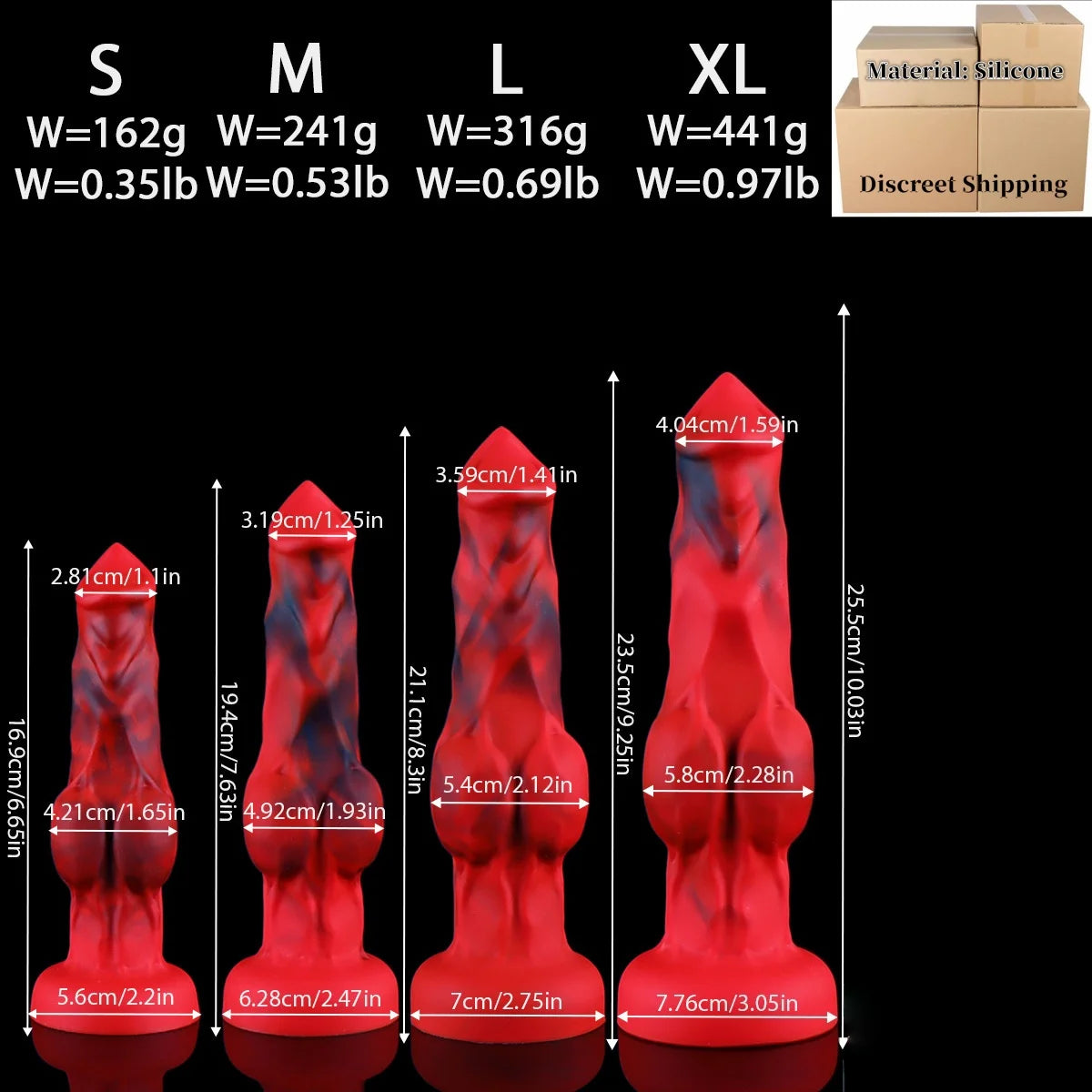 Large Knotted Animal-Style Dildo & Plug