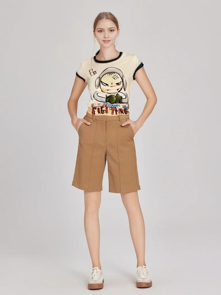 Harajuku Anime Print Gothic Y2K Baby Tee