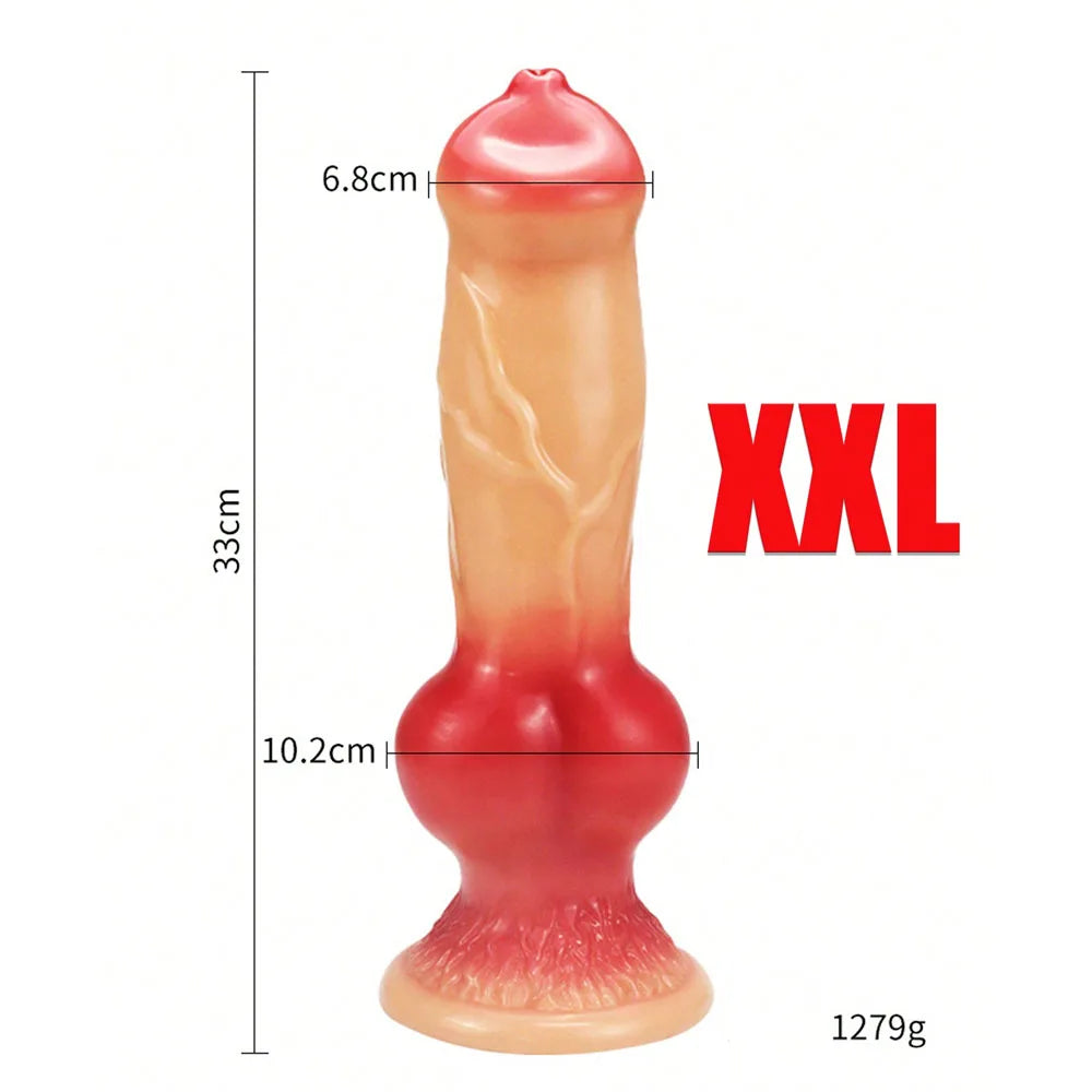 Giant Knotted Animal-Style Dildo with Suction Cup