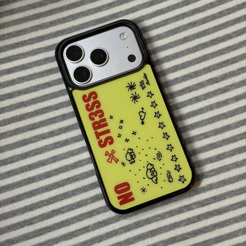 Yellow Love Graphic Anti-Drop Phone Case for iPhone