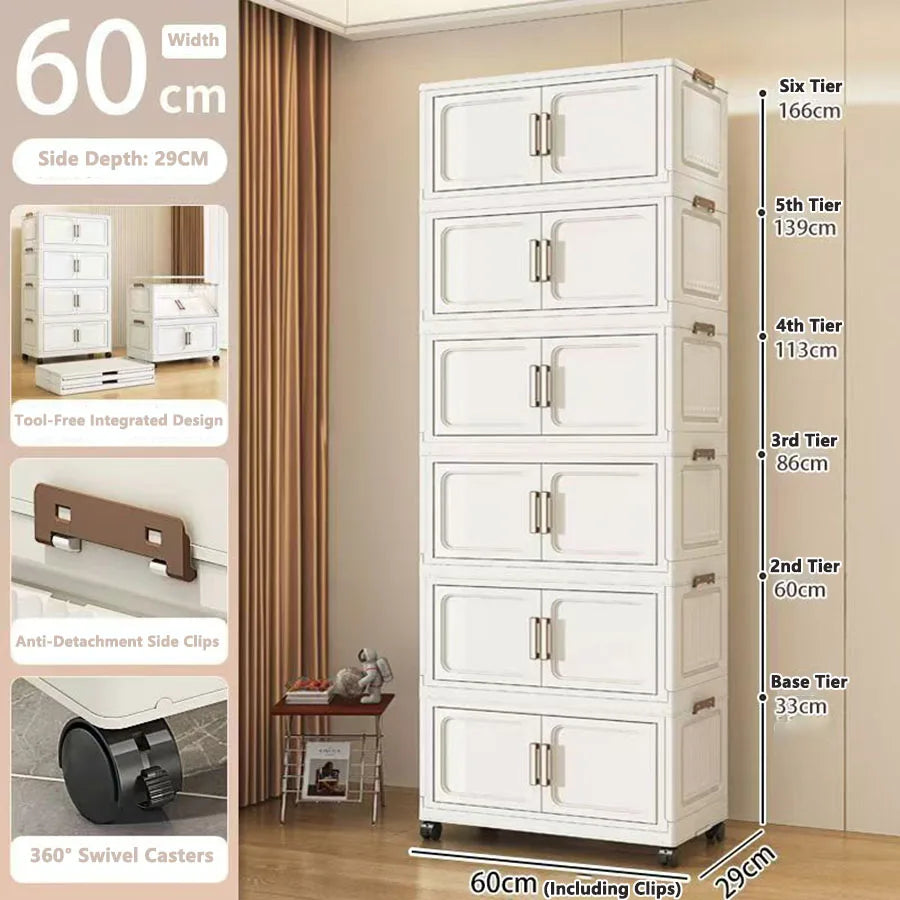 Foldable Multi-Drawer Storage Cabinet