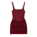 HH Summer Woman Casual Sexy Sleeveless Sequin Decoration Hip Covering Suspender Skirt Female Elegant Fashion Party Dress Mujer