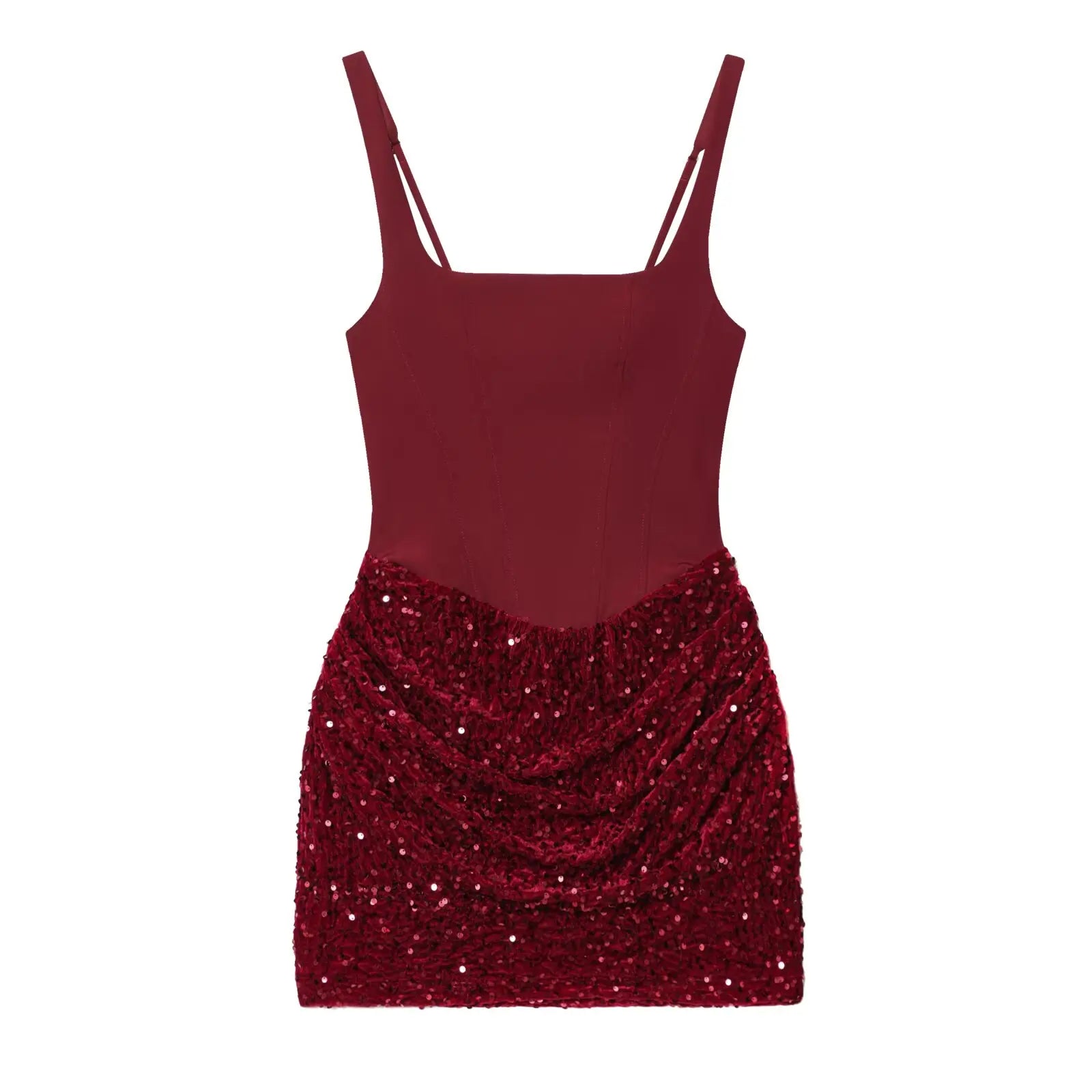 HH Summer Woman Casual Sexy Sleeveless Sequin Decoration Hip Covering Suspender Skirt Female Elegant Fashion Party Dress Mujer